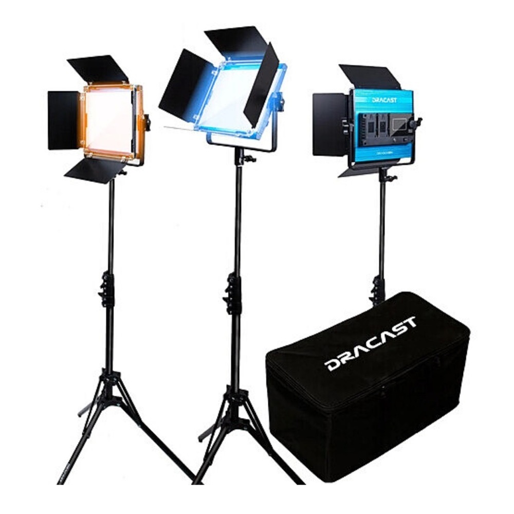 Dracast Bi-color LED Square panel three light kit